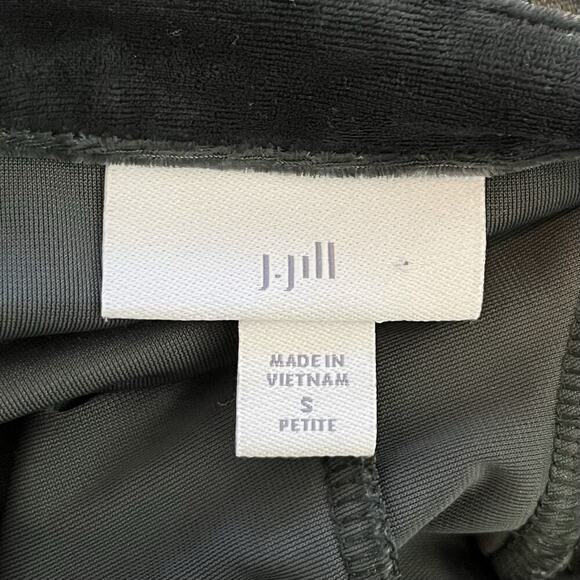 J Jill Womens Velour Velvet Pullover Top Blouse Size SP Forest Green Whimsigoth - Picture 6 of 8